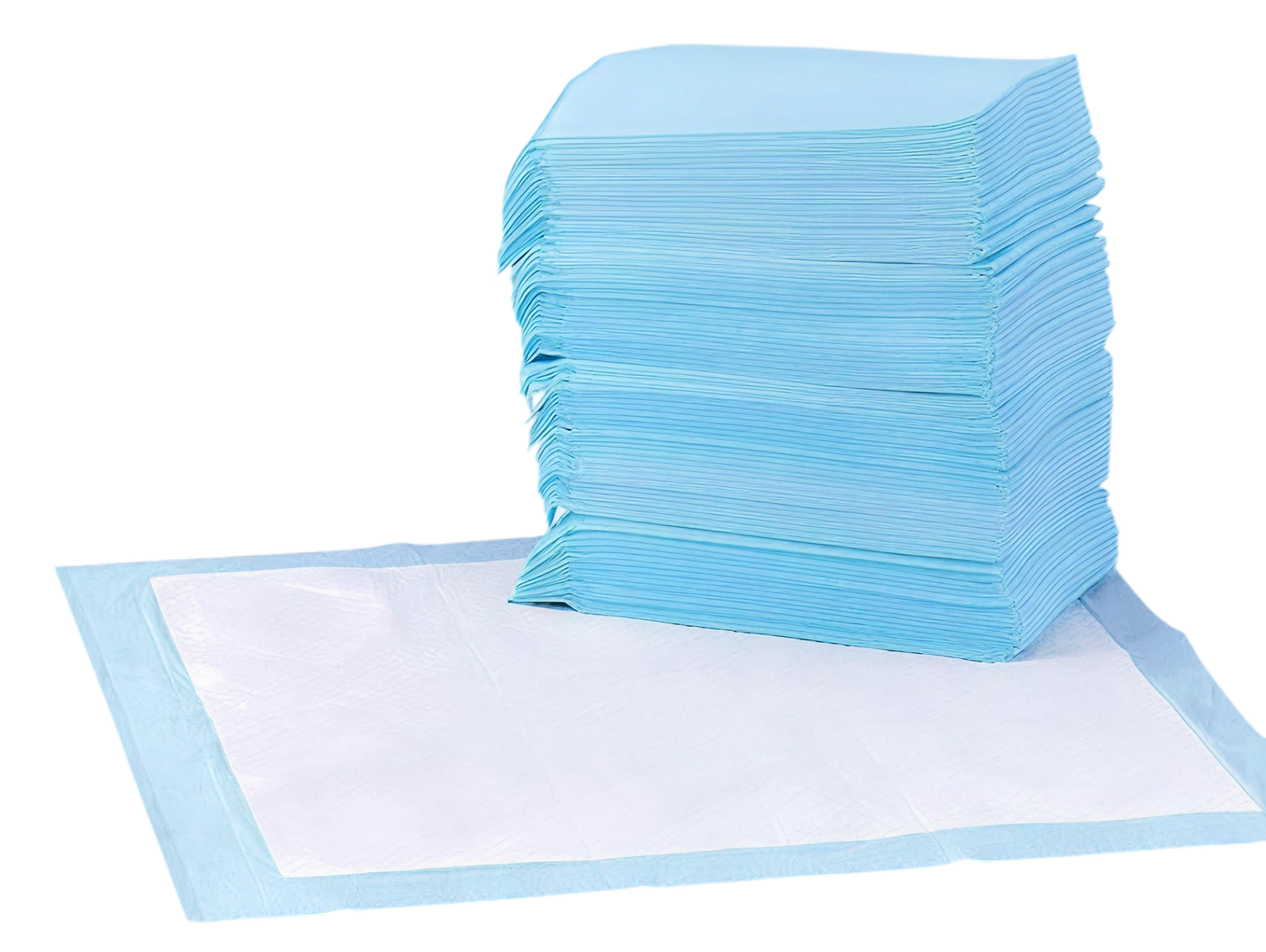 Amazon Basics Dog and Puppy Pee Pads, 5-Layer Leak-Proof Super Absorbent, Quick-Dry Surface, Potty Training, Regular (22x22"), 100 Count, Blue & White