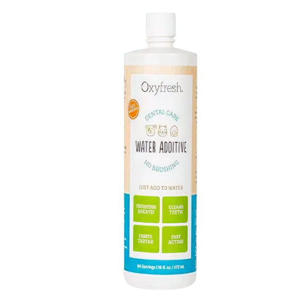 Oxyfresh Premium Pet Dental Care Solution Pet Water Additive: Best Way to Eliminate Bad Dog Breath and Cat Bad Breath - Fights Tartar & Plaque - So Easy, Just Add to Water! Vet Recommended 16 oz.